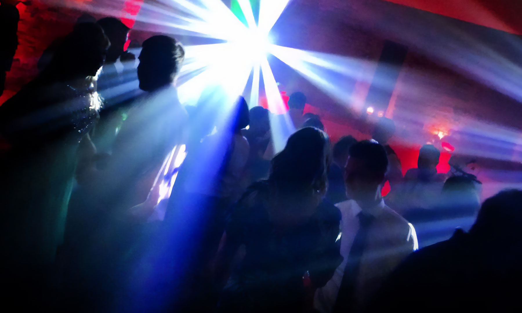 Outdoor event crowd at night